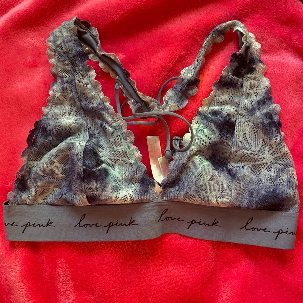 PINK Women’s Victoria’s Secret Lace Halter Bralette in Blue